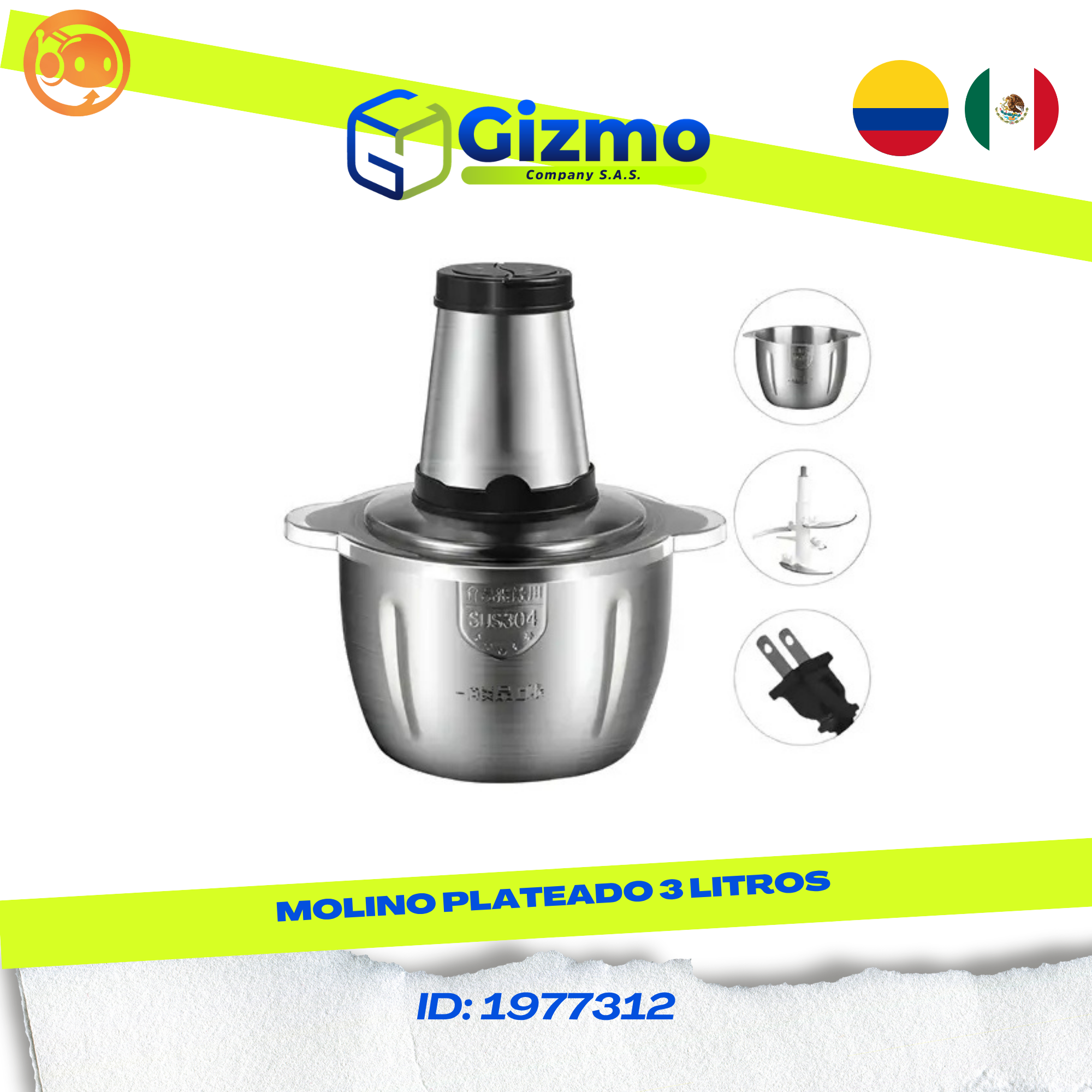 Molino plateado 3 Litros